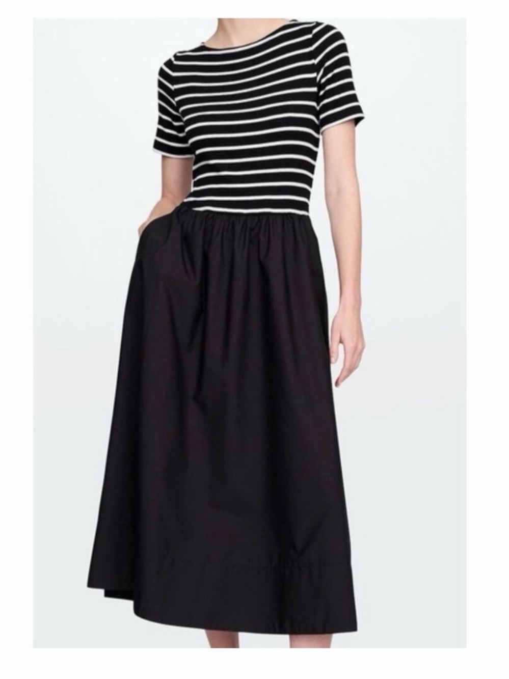 GAP Black Midi A-Line Skirt with Side Pocket
